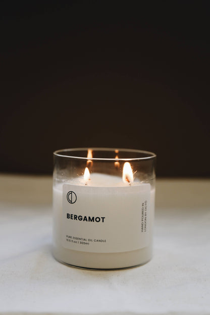 Bergamot, 2 Wick Clear Glass Candle, 300ml