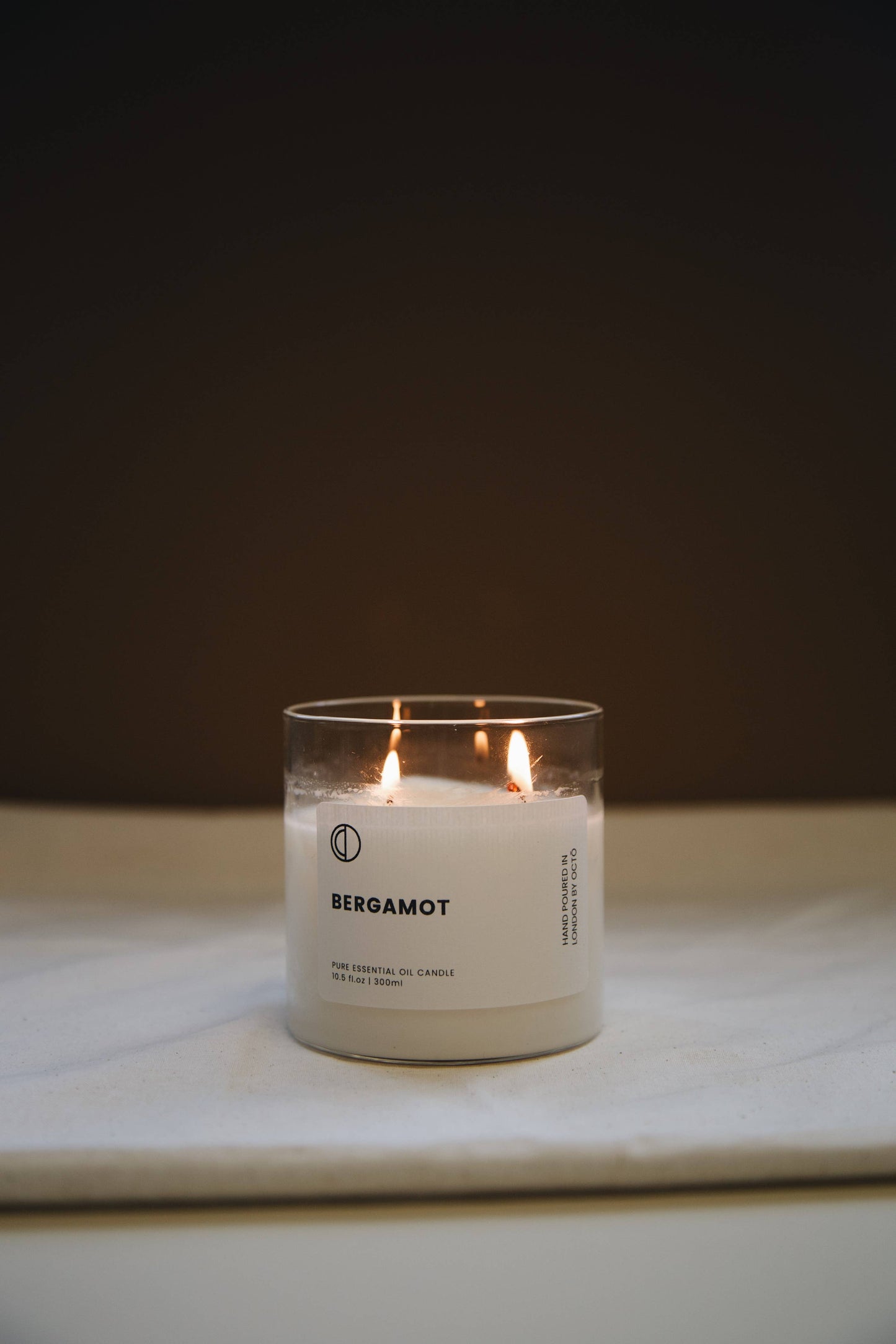 Bergamot, 2 Wick Clear Glass Candle, 300ml